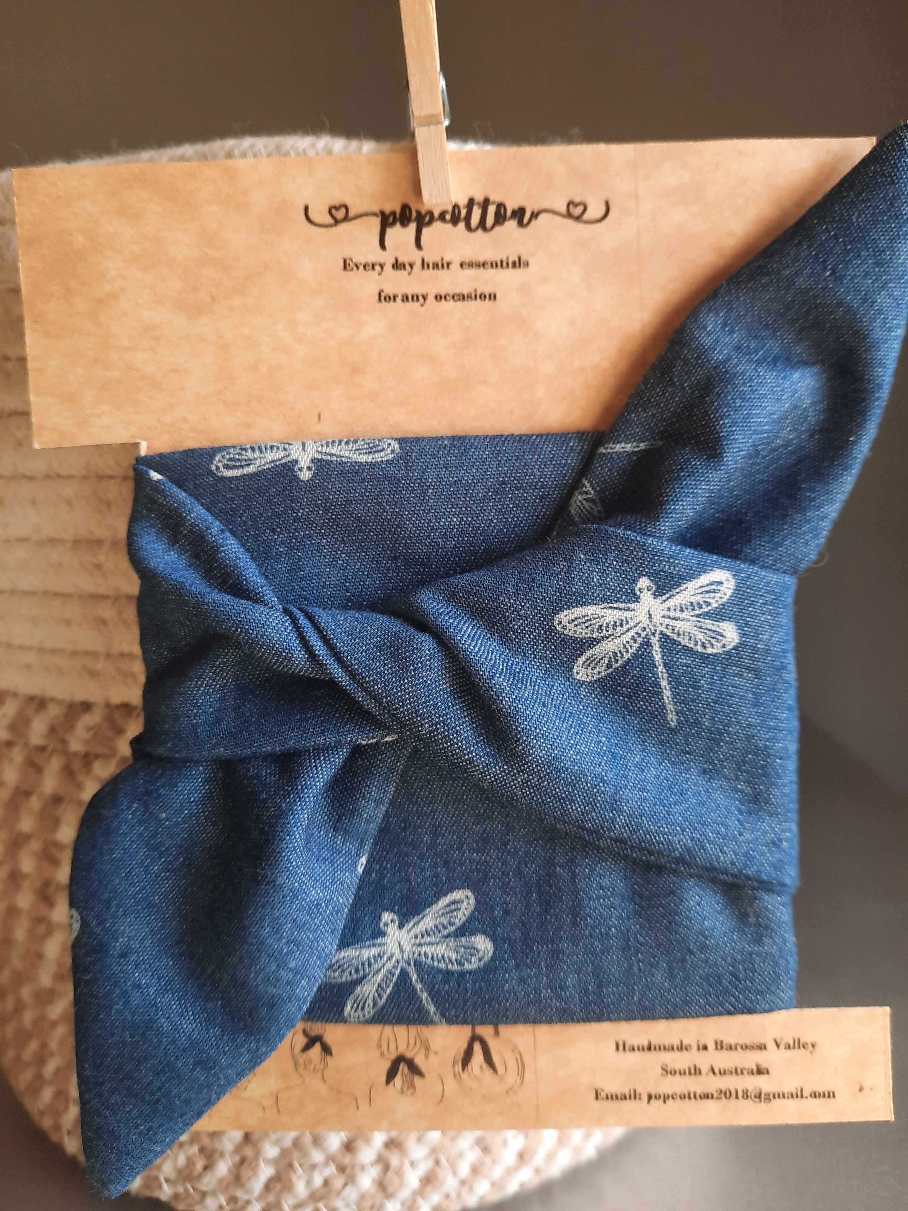 Hairwrap - Denim Dragonfly