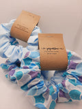 Scrunchies - 2 x pack standard - mermaid sparkle and pastel blue