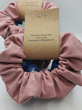 Scrunchies - 2 x pack standard - denim & dusty rose