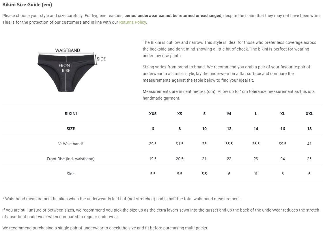 Period Absorbent Underwear - Bikini Moderate Flow – Lunar & Mae